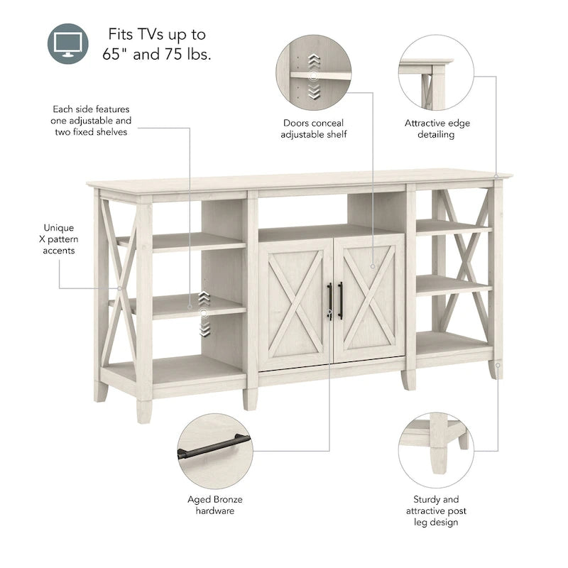 Key West Tall TV Stand with Storage by Bush Furniture