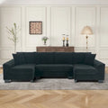 114  U Shape Corduroy Sofa Oversize Sectional Couch Upholstered Sofa Bed