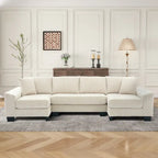 114  U Shape Corduroy Sofa Oversize Sectional Couch Upholstered Sofa Bed