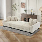 114  U Shape Corduroy Sofa Oversize Sectional Couch Upholstered Sofa Bed