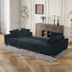 114  U Shape Corduroy Sofa Oversize Sectional Couch Upholstered Sofa Bed