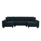 114  U Shape Corduroy Sofa Oversize Sectional Couch Upholstered Sofa Bed