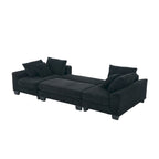 114  U Shape Corduroy Sofa Oversize Sectional Couch Upholstered Sofa Bed