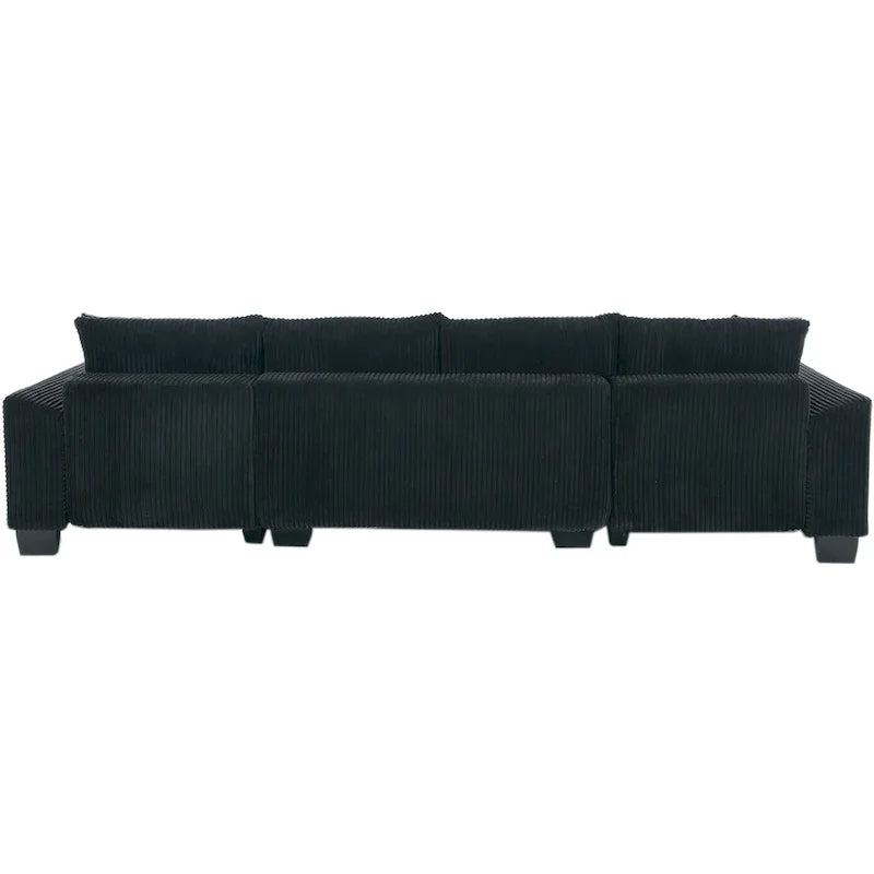 114  U Shape Corduroy Sofa Oversize Sectional Couch Upholstered Sofa Bed