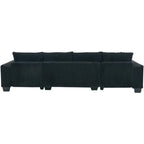 114  U Shape Corduroy Sofa Oversize Sectional Couch Upholstered Sofa Bed