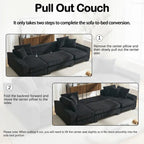 114  U Shape Corduroy Sofa Oversize Sectional Couch Upholstered Sofa Bed