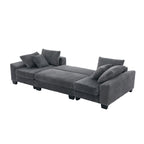 114  U Shape Corduroy Sofa Oversize Sectional Couch Upholstered Sofa Bed