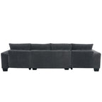 114  U Shape Corduroy Sofa Oversize Sectional Couch Upholstered Sofa Bed