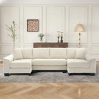 114  U Shape Corduroy Sofa Oversize Sectional Couch Upholstered Sofa Bed