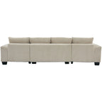 114  U Shape Corduroy Sofa Oversize Sectional Couch Upholstered Sofa Bed