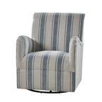 Pancy Traditional Swivel Armchair with Jacobean Strip Pattern by HOLALA HOME