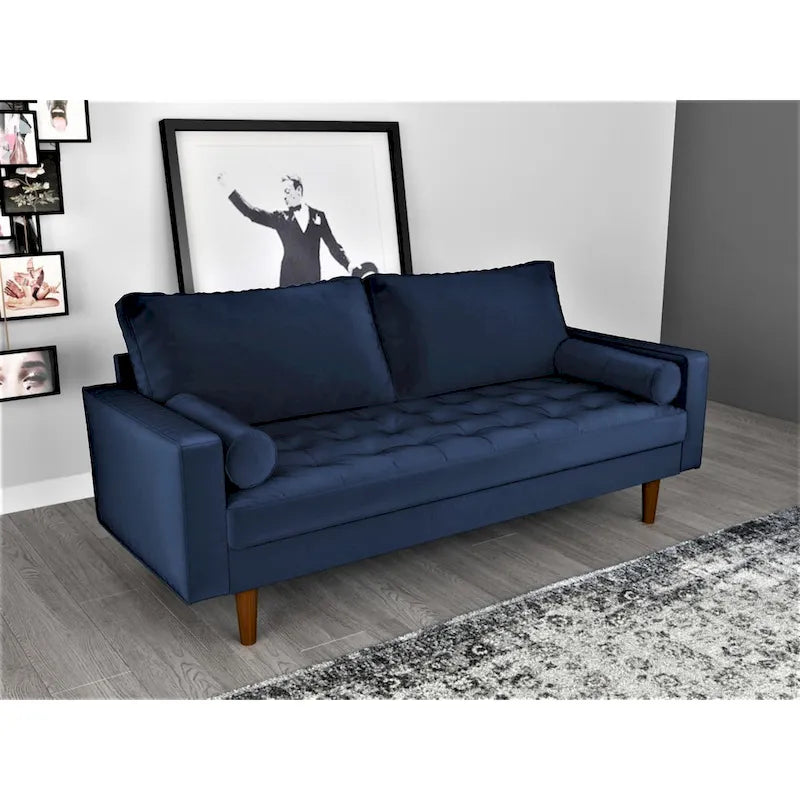 Luis Mid-century Modern Tufted Velvet Sofa