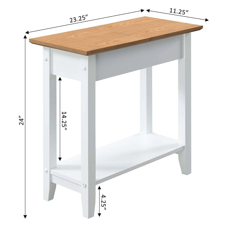 Convenience Concepts American Heritage Flip Top End Table with Shelf