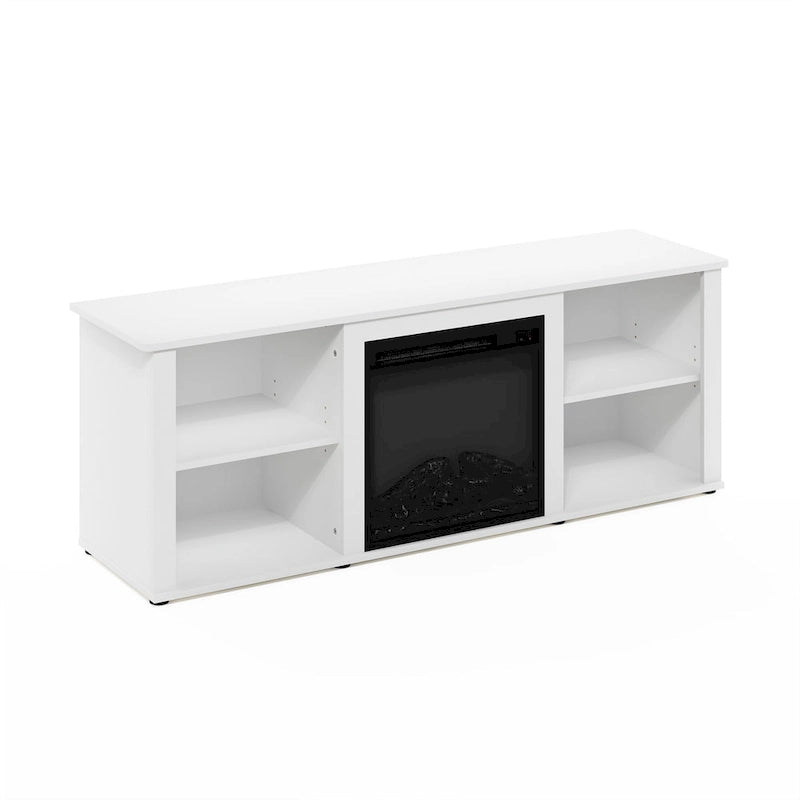Furinno Classic 60 Inch TV Stand with Fireplace