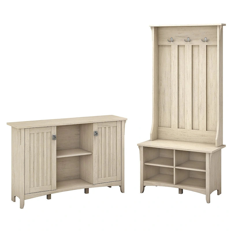 Salinas Entryway Storage Set with Hall Tree, Shoe Bench and Cabinet