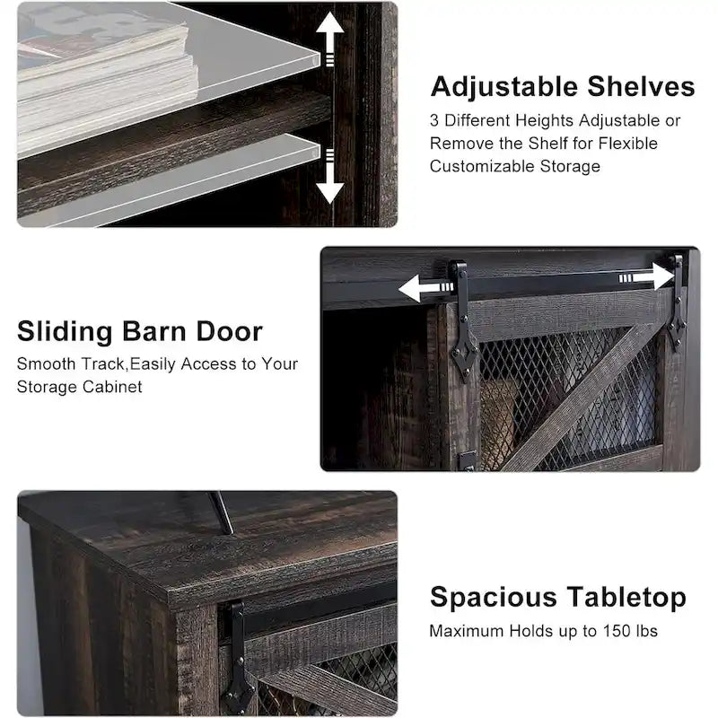 Industrial & Farmhouse TV Stand, Entertainment Center, TV Console